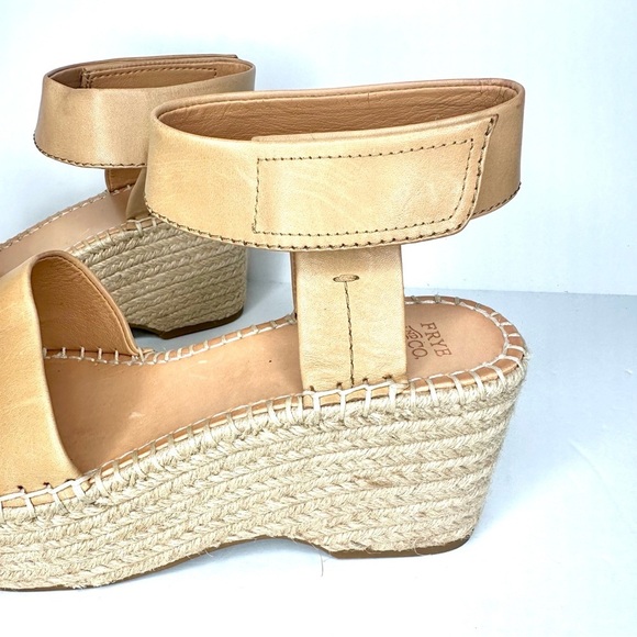 FRYE AND CO. Tan Espadrille Wedge Sandals Size 8 - Picture 3 of 9
